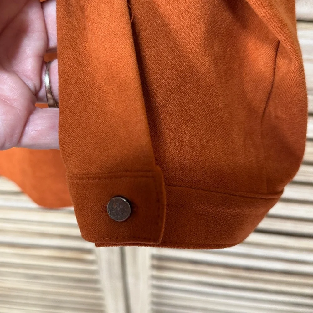CJ Banks Rust Button-Down Shirt - Picture 3 of 12